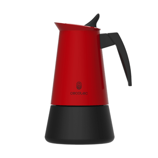 Piccolina Red Cafetera italiana fabricada en acero inoxidable de alta calidad para 2/4/6/10 tazas de café.